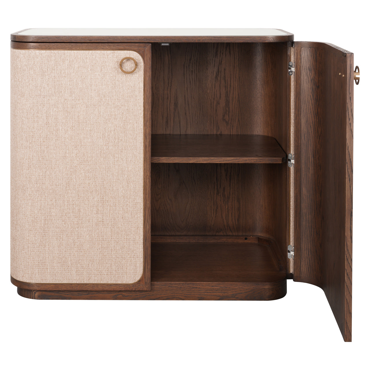 Richmond Interiors Sideboard kleiner Schrank Willox mit Leinen | 2-türig