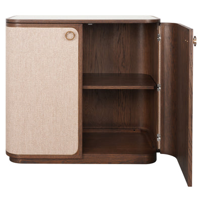 Richmond Interiors Sideboard kleiner Schrank Willox mit Leinen | 2-türig