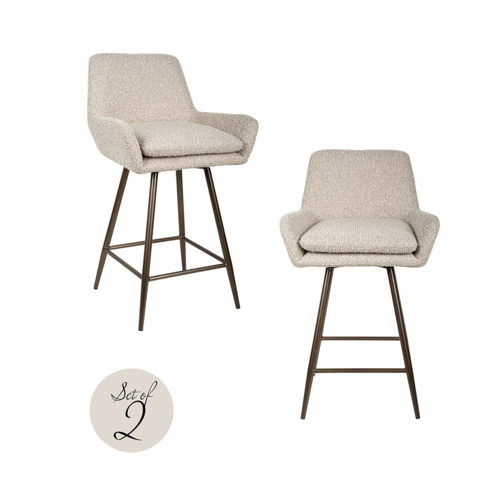 Richmond Interiors 2er Set Barhocker Counterstuhl Linsey | Natur