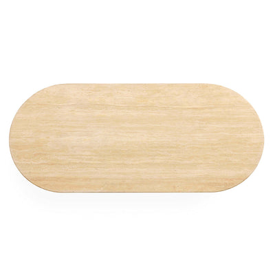 Jonathan Adler ovaler Travertin-Esstisch Capsule mit Palisanderholz