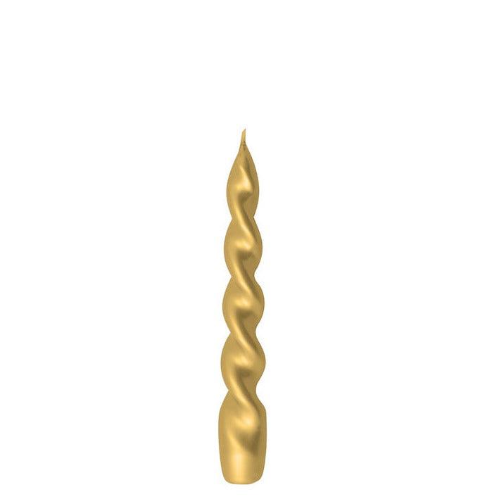 Ceralacca Gedrehte Kerze Metallic Gold | 20 cm Codeso Living