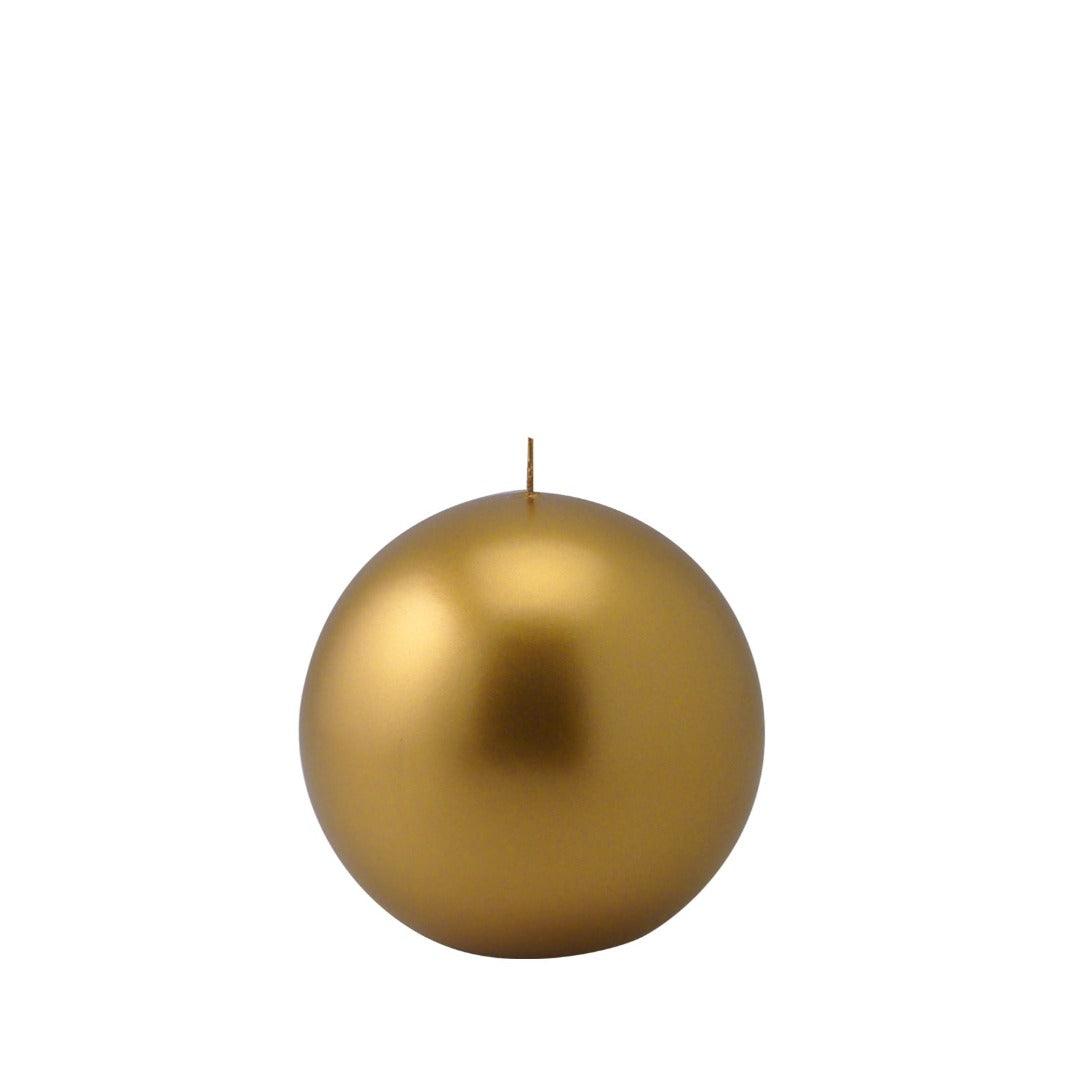 Ceralacca Glänzende Kugelkerze Metalic Gold | Ø 8 cm Codeso Living