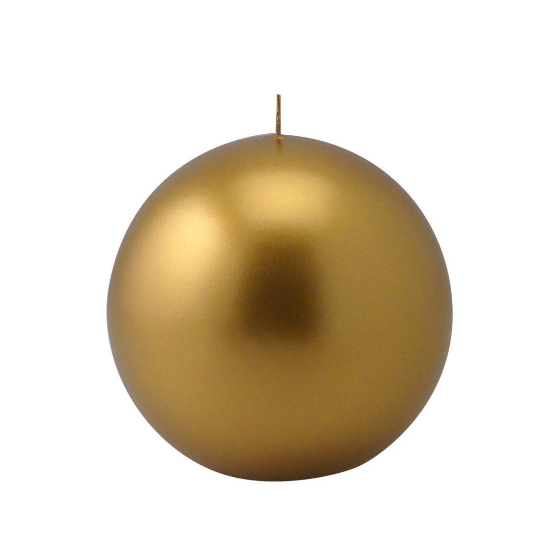 Ceralacca Glänzende Kugelkerze Metallic Gold | Ø 12 cm Codeso Living