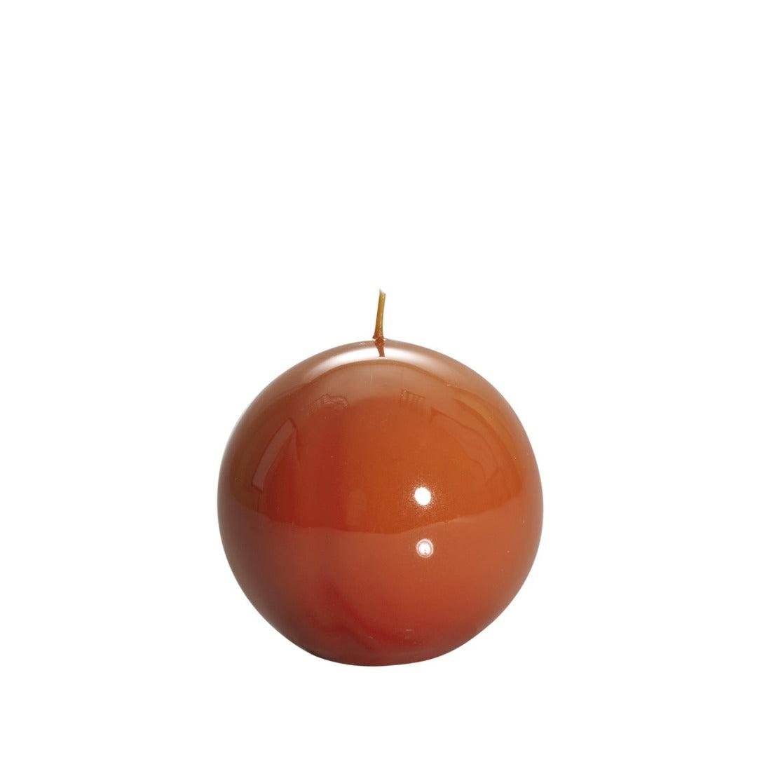 Ceralacca Glänzende Kugelkerze Orange | Ø 8 cm Codeso Living