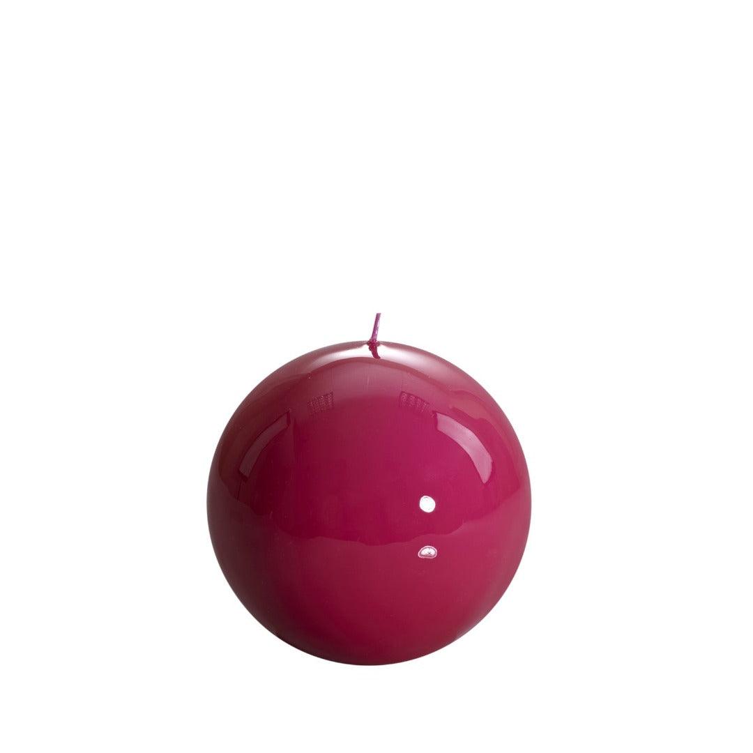 Ceralacca Glänzende Kugelkerze Pink | Ø 8 cm Codeso Living