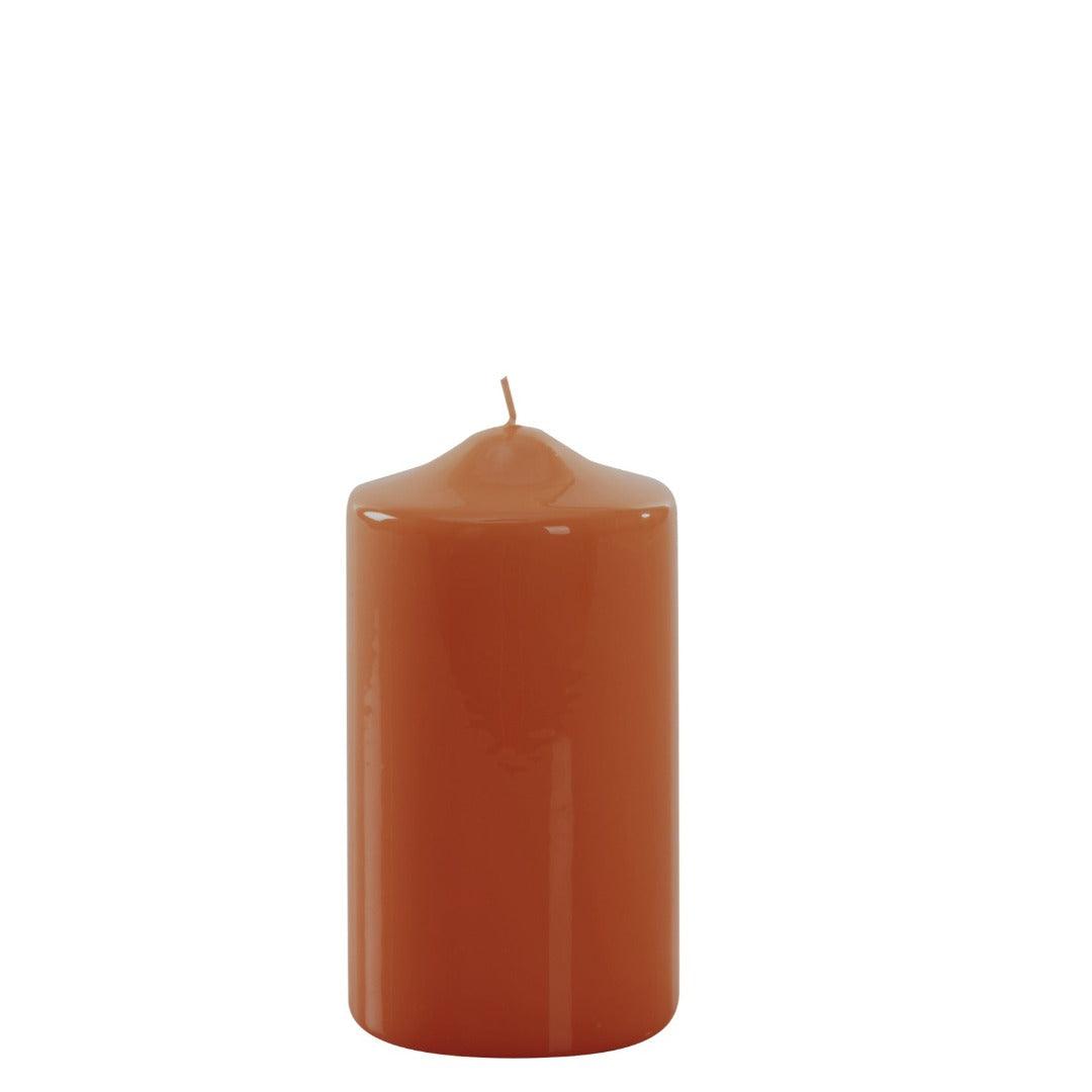 Ceralacca Glänzende Stumpenkerze Orange | Ø 80x150 Codeso Living