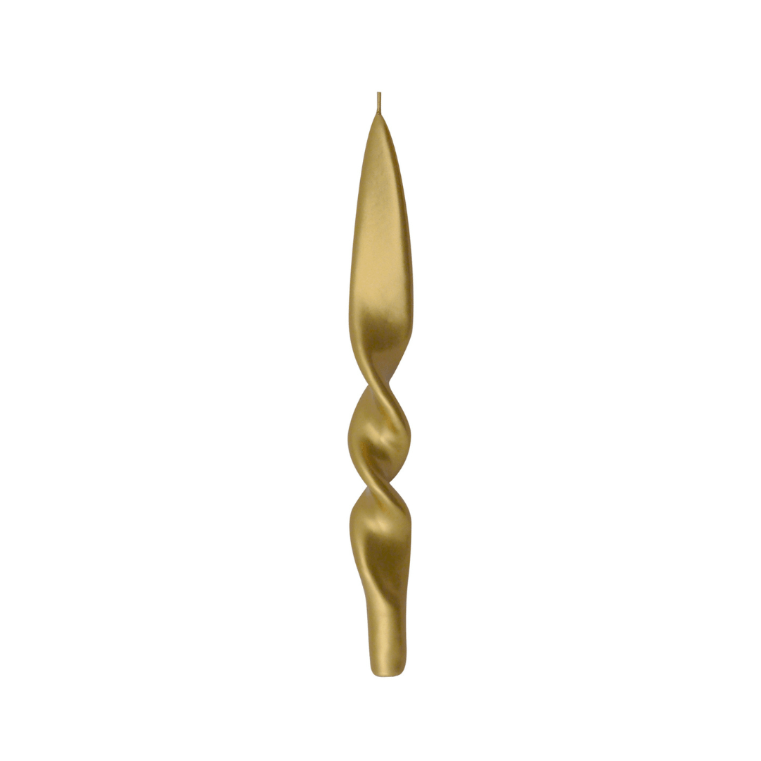 Ceralacca Twisted Kerze in Gold | 28 cm Codeso Living