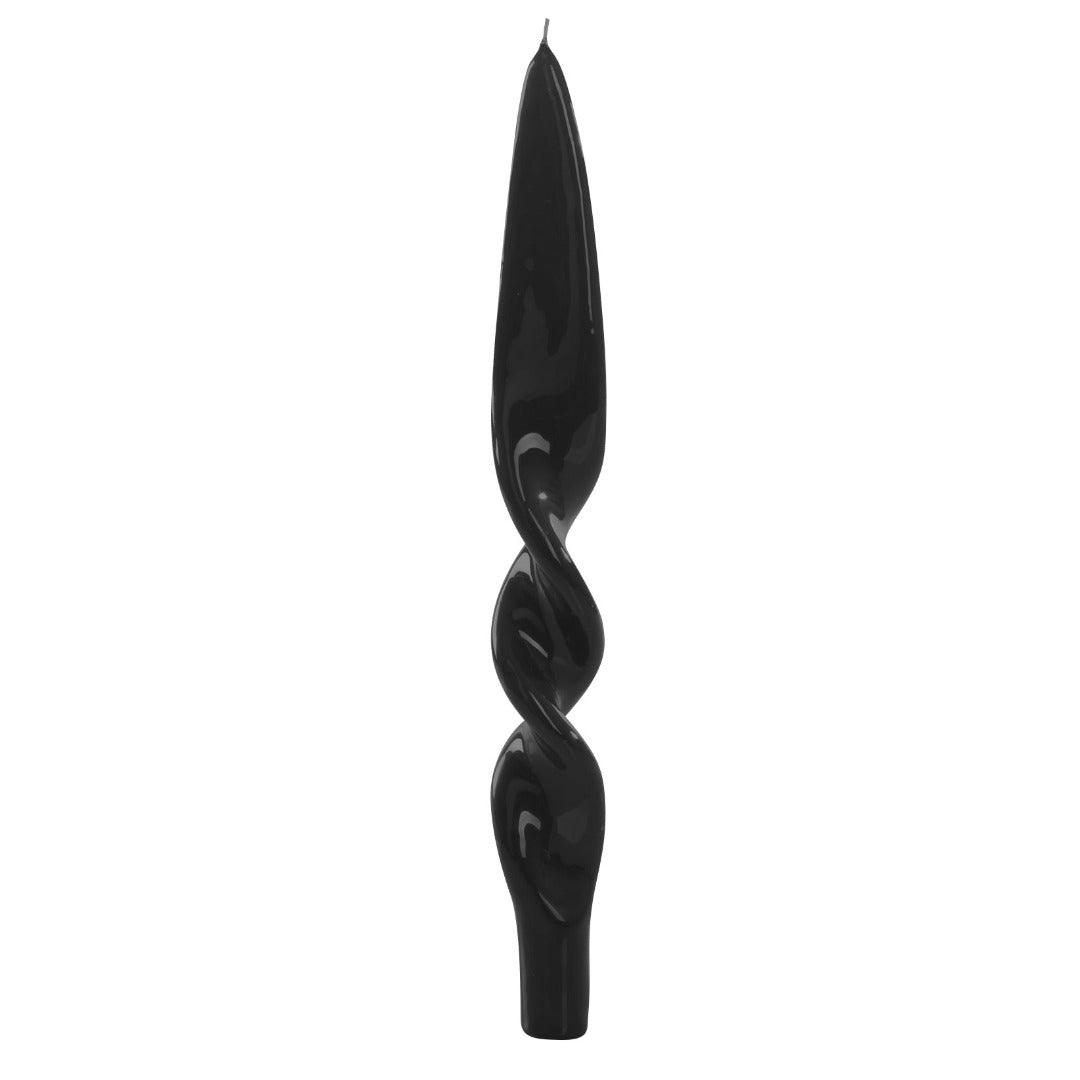 Ceralacca Twisted Kerze in Schwarz | 28 cm Codeso Living