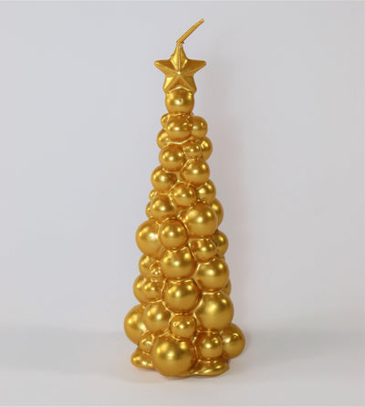 Ceralacca Weihnachtsbaum Kerze in Gold | Höhe 21 cm Codeso Living