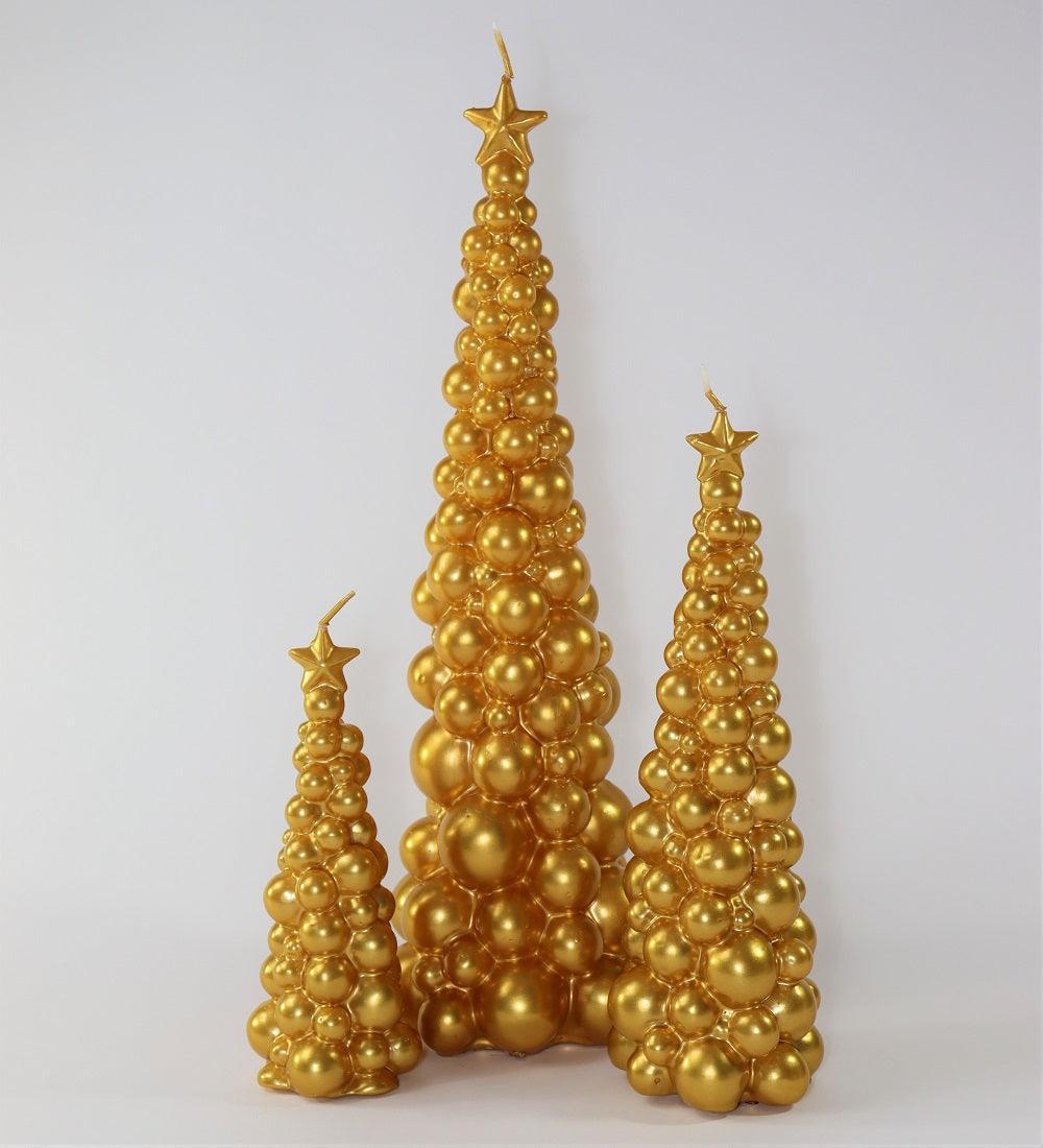 Ceralacca Weihnachtsbaum Kerze in Gold | Höhe 47 cm Codeso Living