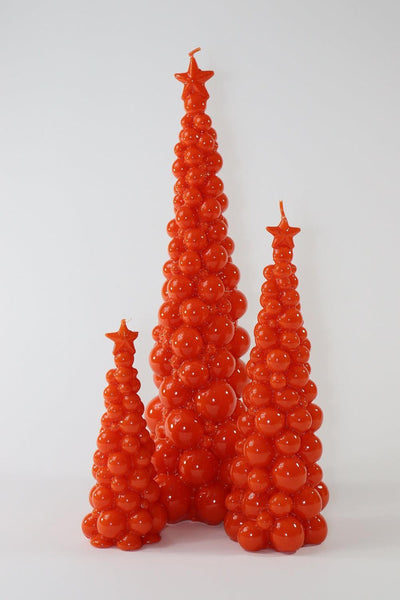 Ceralacca Weihnachtsbaum Kerze in Orange | Höhe 30 cm Codeso Living
