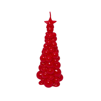Ceralacca Weihnachtsbaum Kerze in Rot | Höhe 21 cm Codeso Living