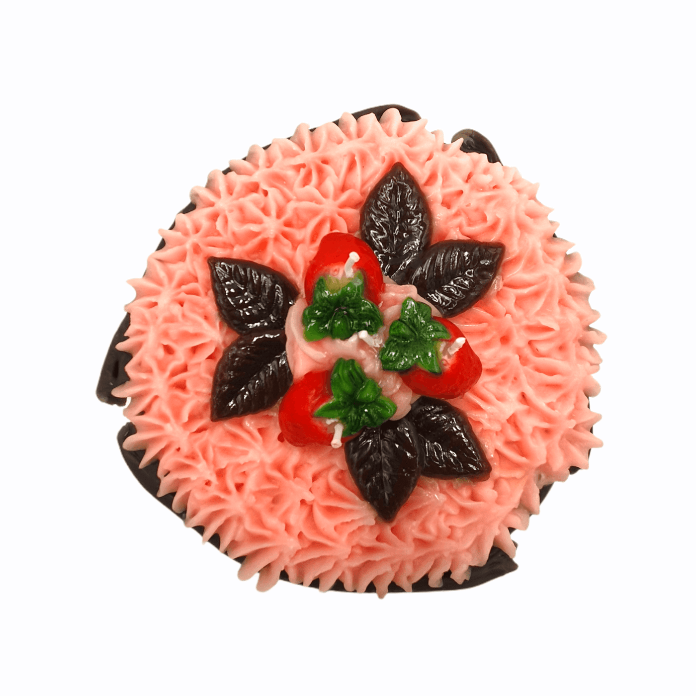 Cereria - Kerze in Form eines Schokokuchens mit Erdbeeren | Ø 24 cm - Codeso Living