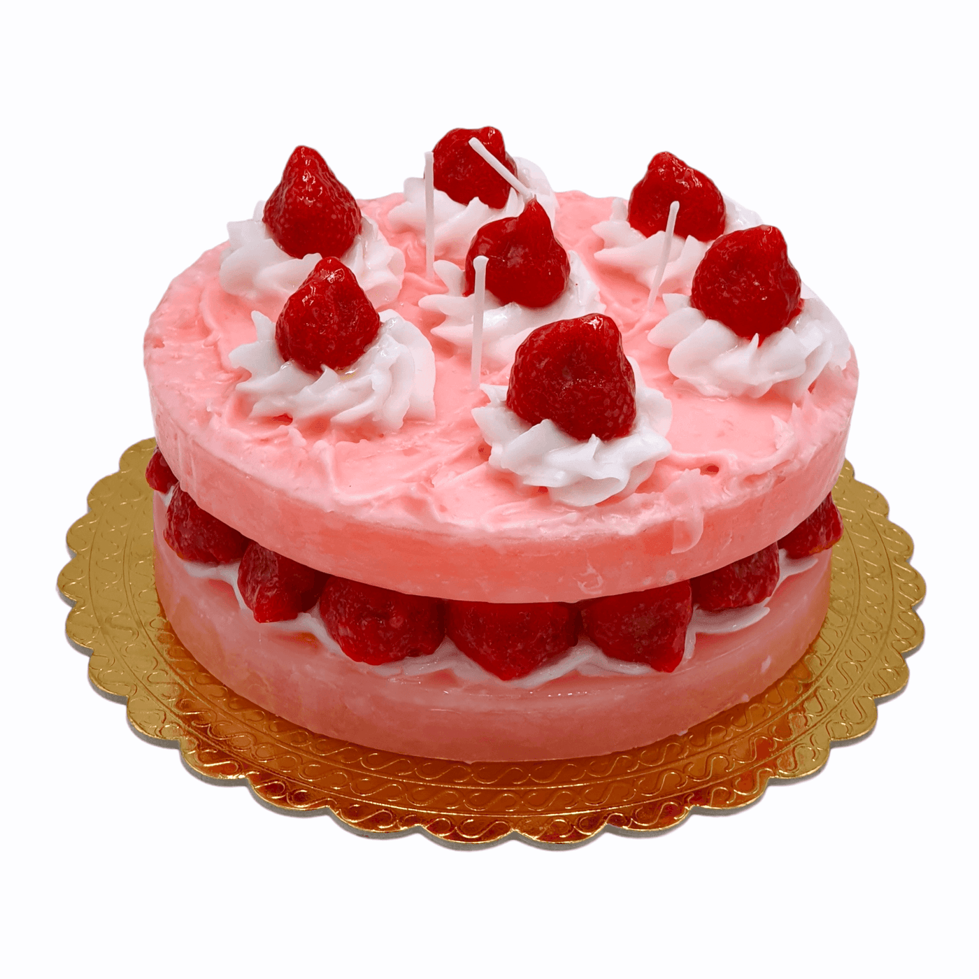 Cereria - Kerze in Form eines Layered Cake mit Erdbeeren | Ø 19 cm - Codeso Living
