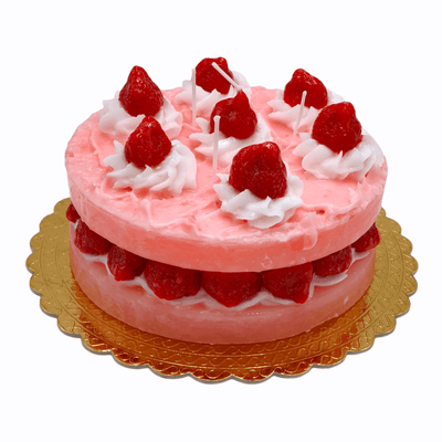 Cereria - Kerze in Form eines Layered Cake mit Erdbeeren | Ø 19 cm - Codeso Living