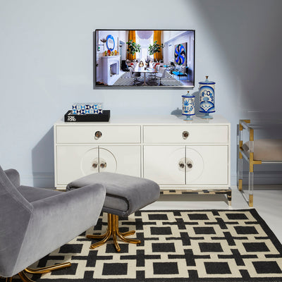 druggist canisters channing media console - styled view