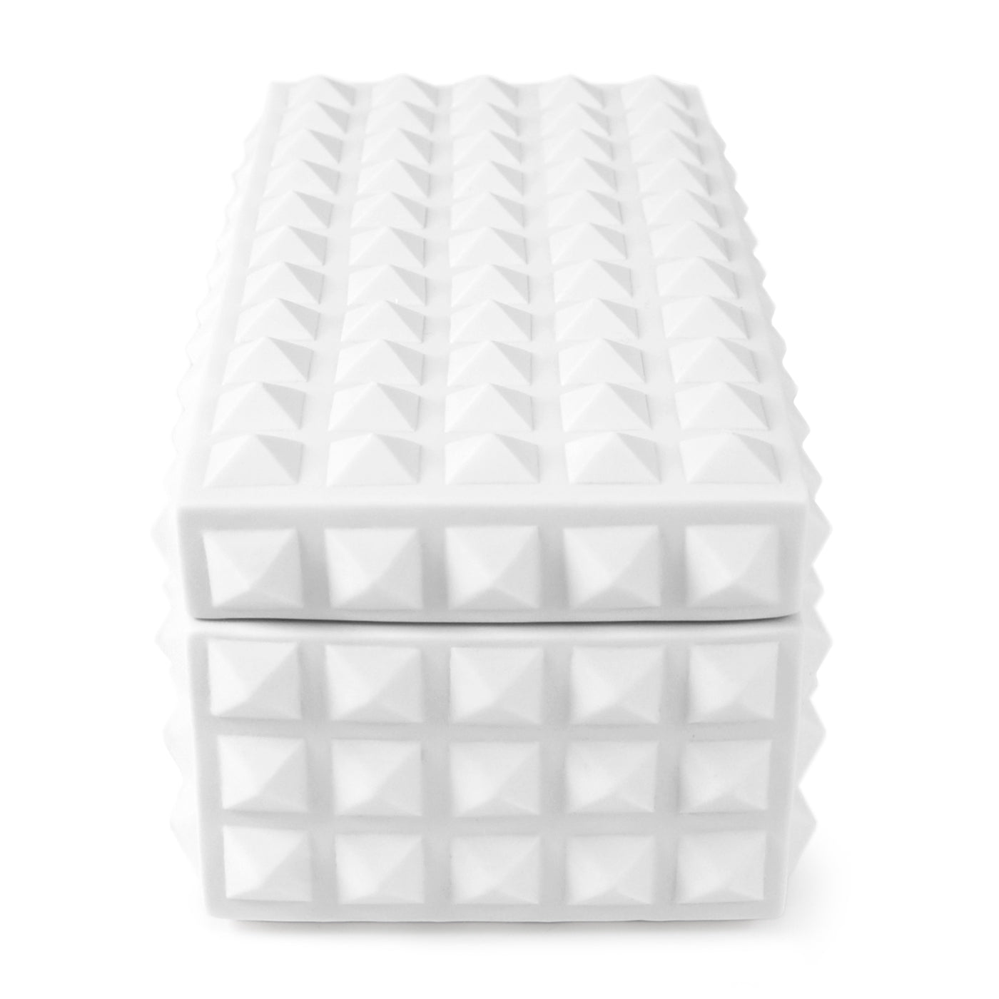 Jonathan Adler Aufbewahrungsbox Charade Square Studded | Mattweiß