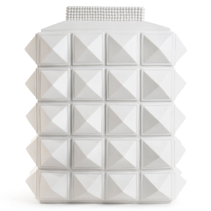 Jonathan Adler Porzellan Vase Charade Studded | Mattweiß