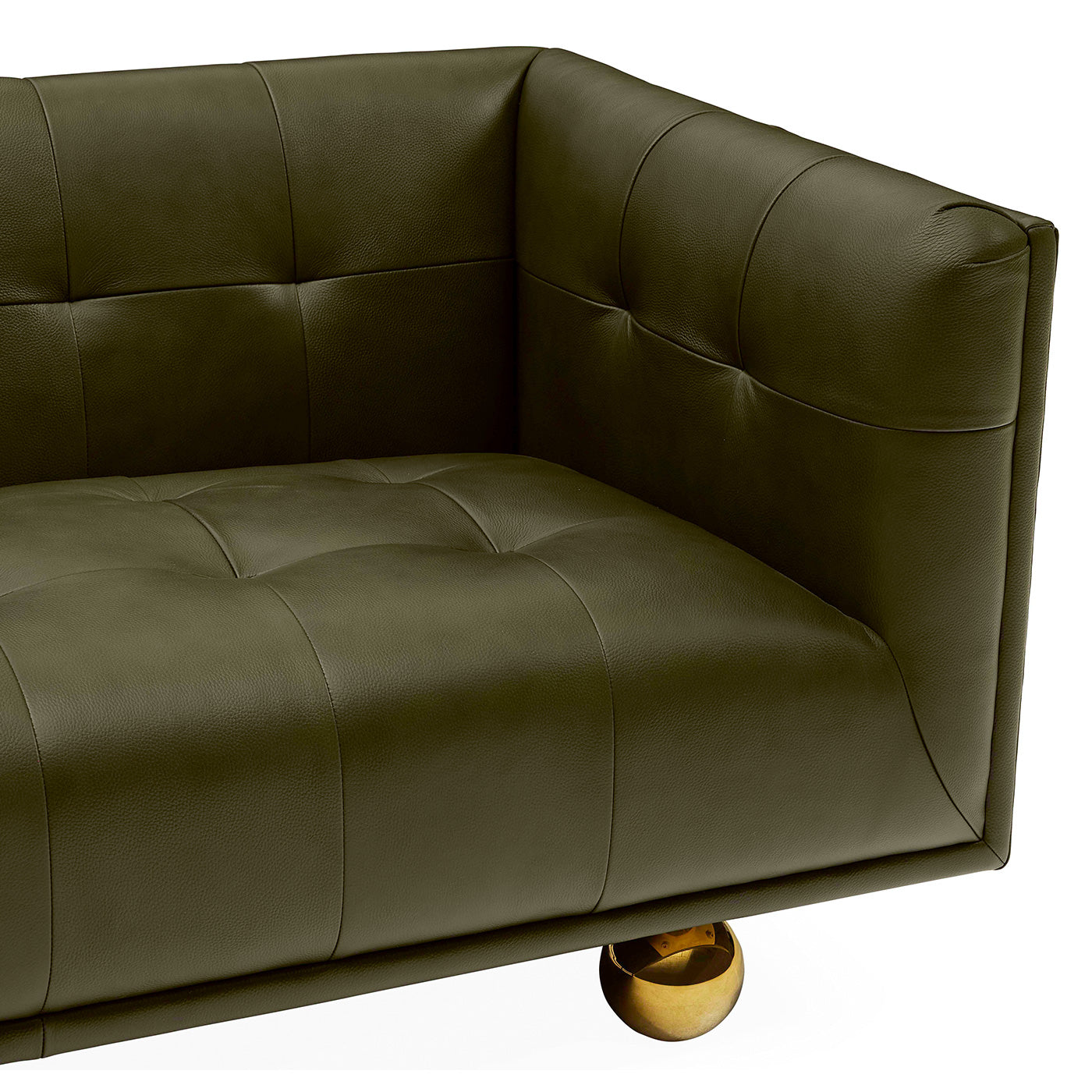 Jonathan Adler Ledersofa Claridge | Olive