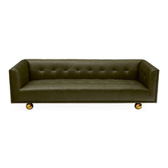 Jonathan Adler Ledersofa Claridge | Olive