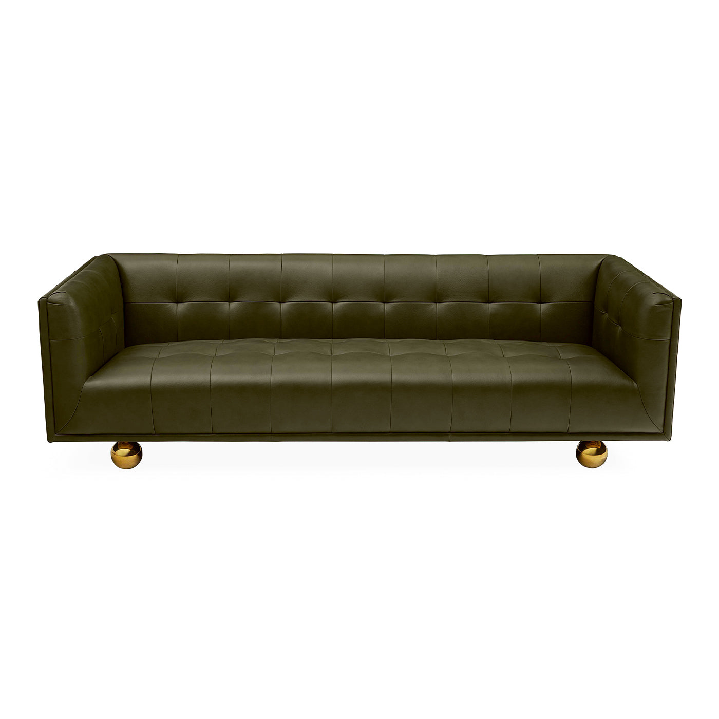 Jonathan Adler Ledersofa Claridge | Olive
