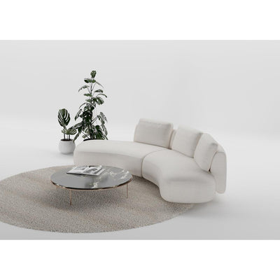 Codeso Living Rundes Sofa Sofia in Stoff Bouclé Piumino Codeso Living