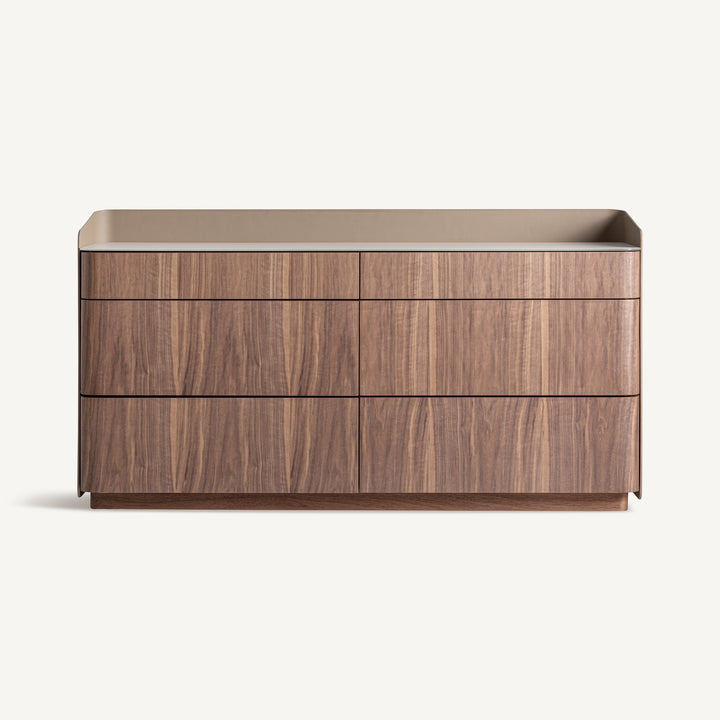Vical Commode Vizille avec cuir synthétique et tiroirs