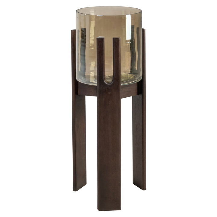 Richmond Interiors Windlicht Paige Walnuss | H 63 cm