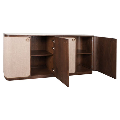 Richmond Interiors Sideboard Willox mit Leinen | 4-türig