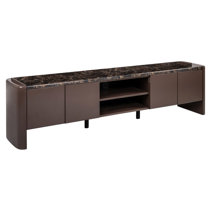 Richmond Interiors TV Lowboard Almundi Dunkelbraun | 4-türig