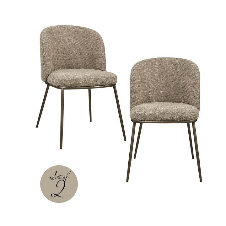 Richmond Interiors 2er Set Esszimmerstuhl Elvi | Mocca
