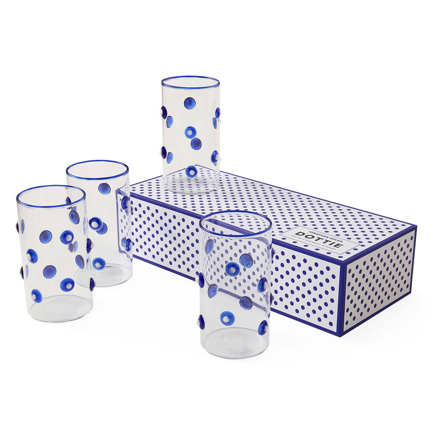 Jonathan Adler 4er Set Trinkgläser Dottie Highball