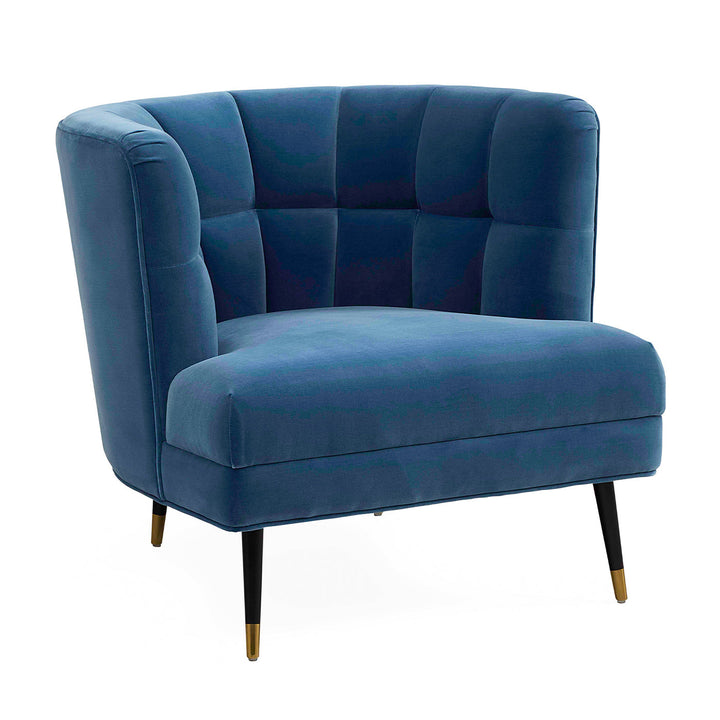Jonathan Adler Samt Lounge-Sessel Draper Club Chair | Varese Mariner
