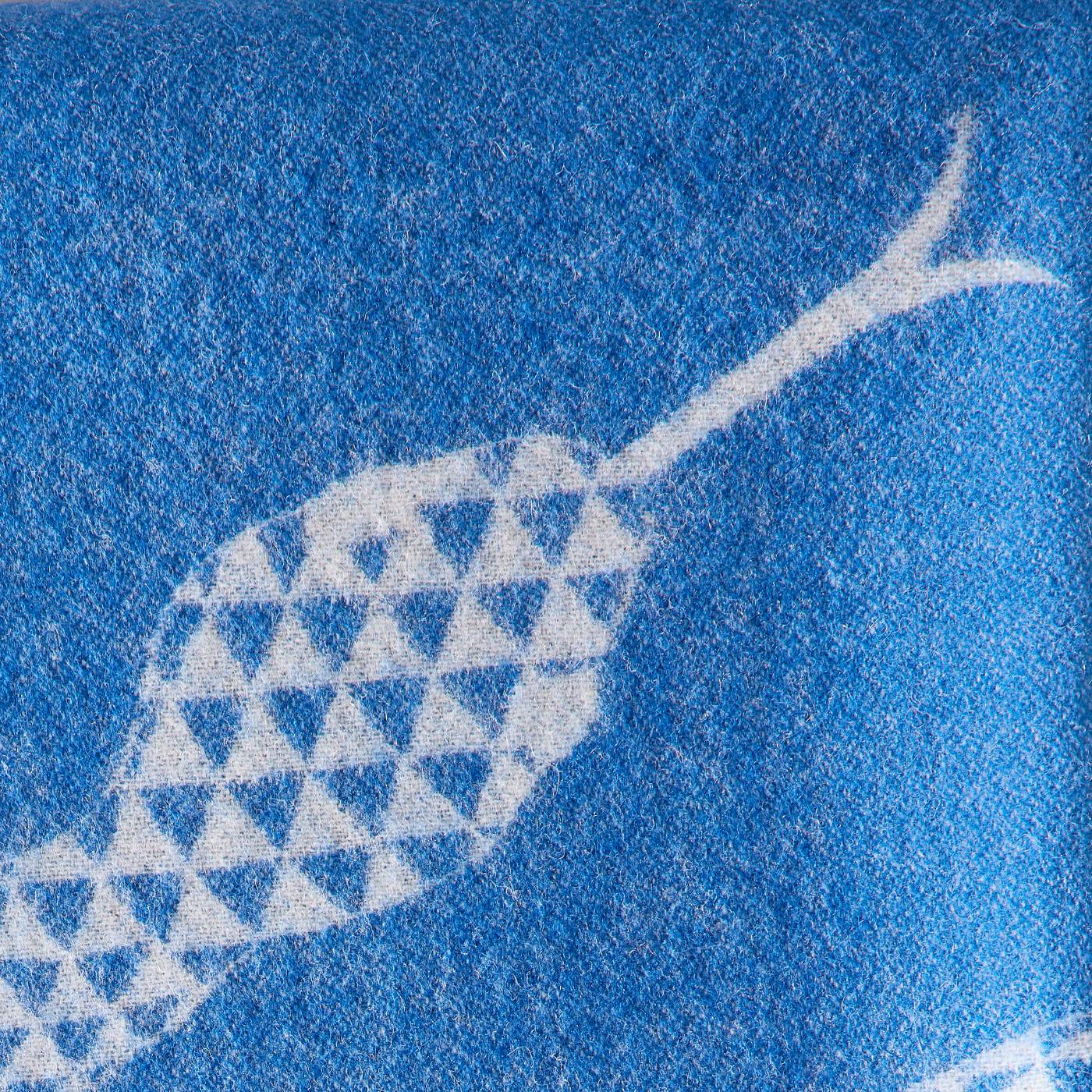 Jonathan Adler Wolldecke Eden aus 100% Merinowolle Blau | 127x178 cm