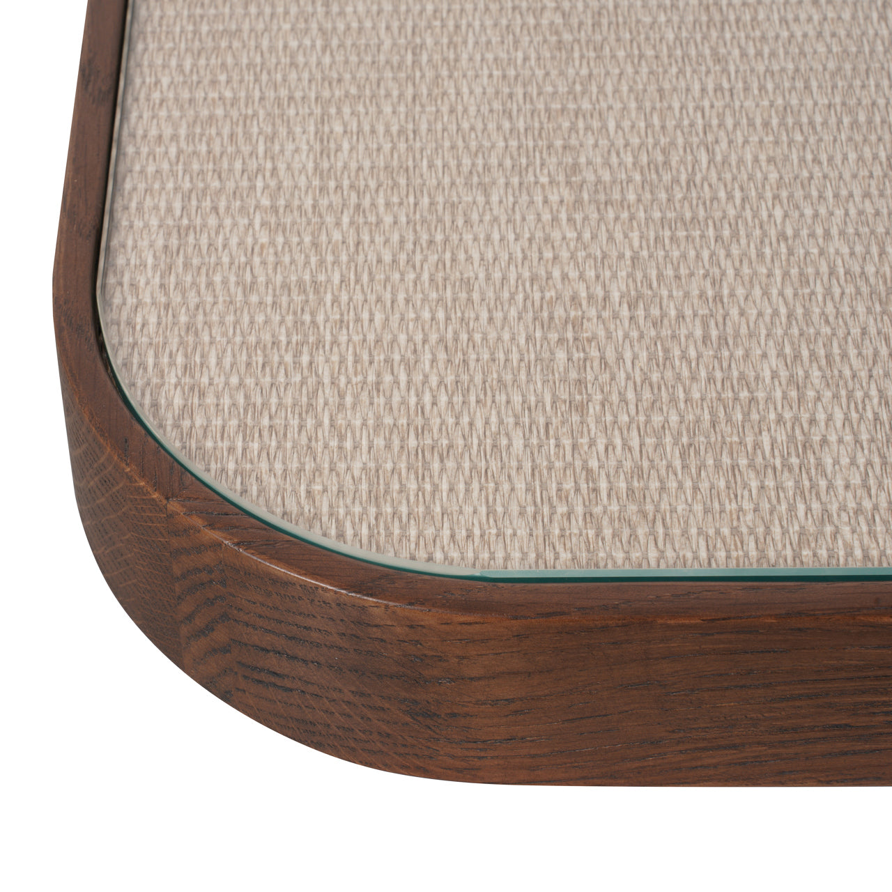 Richmond Interiors quadratischer Beistelltisch Willox mit Leinen und Glastop