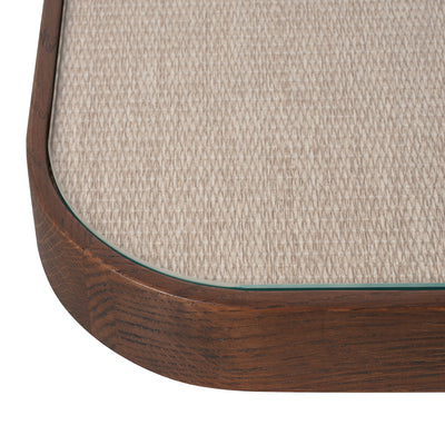 Richmond Interiors quadratischer Beistelltisch Willox mit Leinen und Glastop