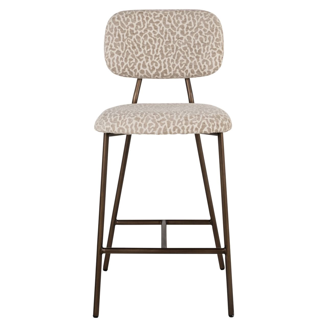 Richmond Interiors 2er Set Barhocker Counterstuhl Xenia | Beige Leopard