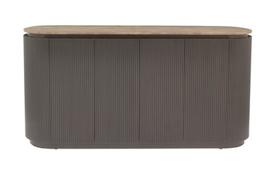 Richmond Interiors ovales Travertin-Sideboard Russo braun | 4-türig