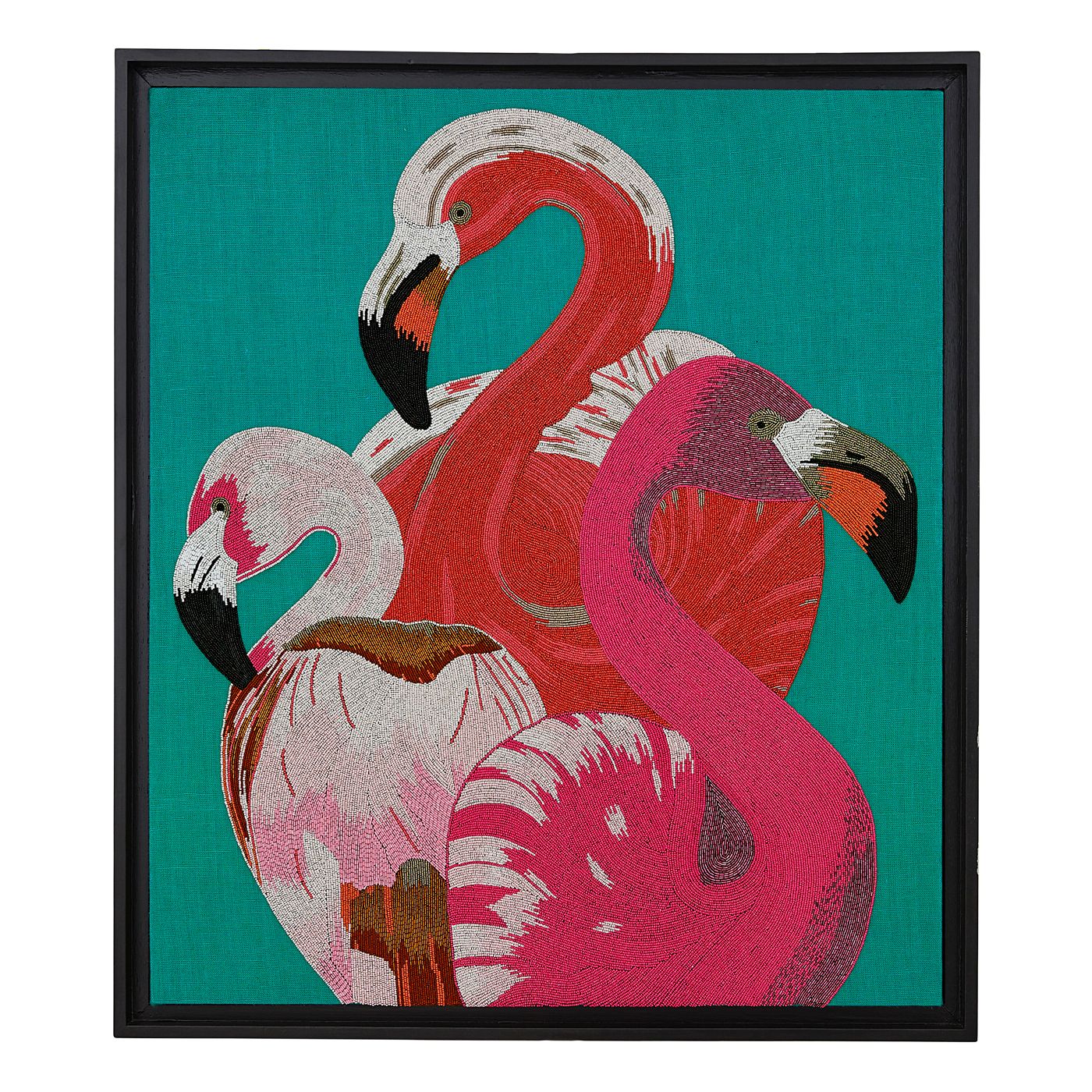 Jonathan Adler Wandbild Flamingo Beaded Wall Art | 87x100 cm