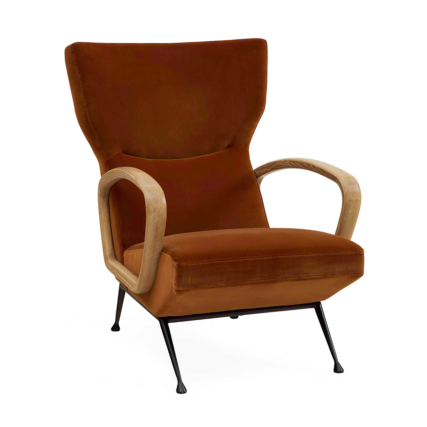 Jonathan Adler Samt Ohrensessel & Lounge-Chair Gainsbourg | Varese Cognac
