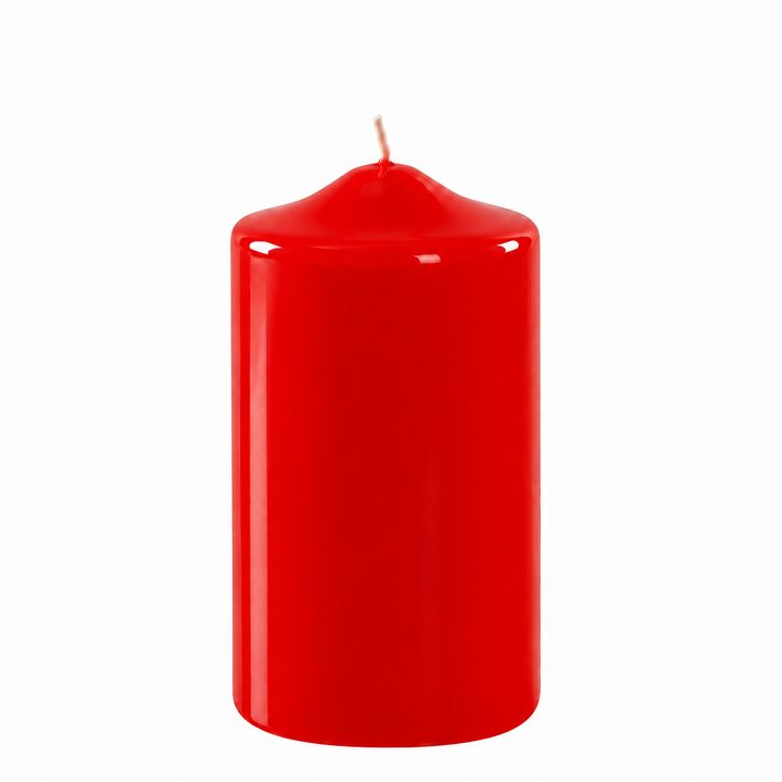 Shiny Pillar Candle Red | Ø 80x150