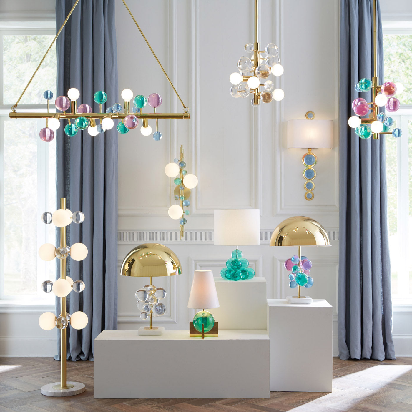 Jonathan Adler Wandlampe Globo | Blau-Grün