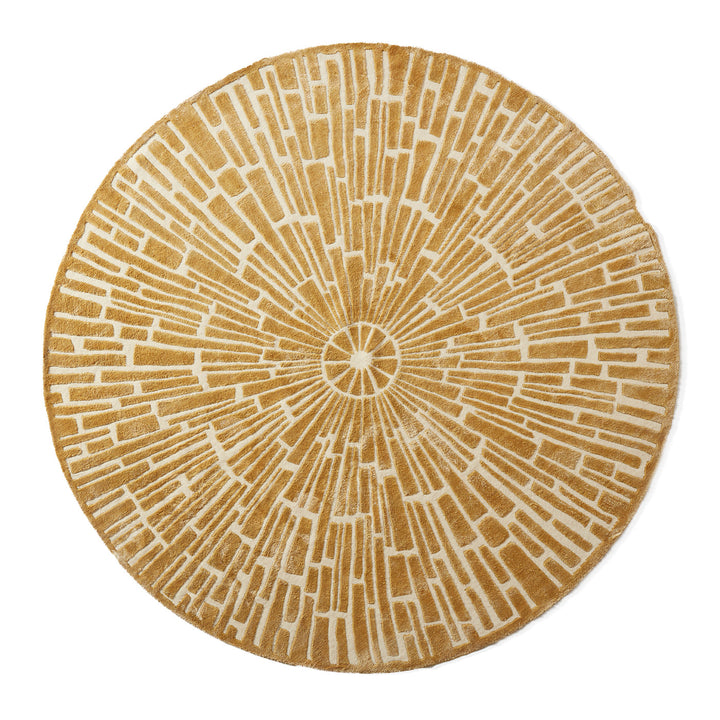 Jonathan Adler Handgewebter Teppich Sunburst rund ø 244 cm | Gold