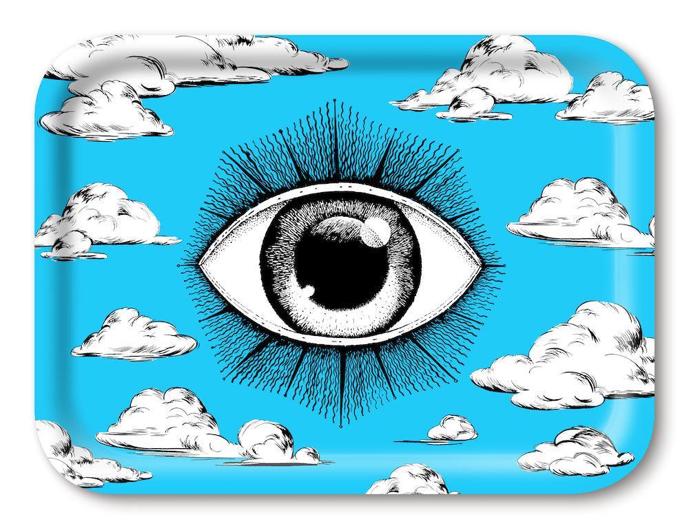 Jamida of Sweden - Tablett Eye of the Beholder blue | 27x20 cm - Codeso Living