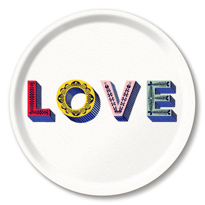 Jamida of Sweden - Tablett LOVE Multicolor | Ø 31 cm - Codeso Living