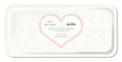 Jamida of Sweden - Tablett LOVE Rosa | 32x15 cm - Codeso Living