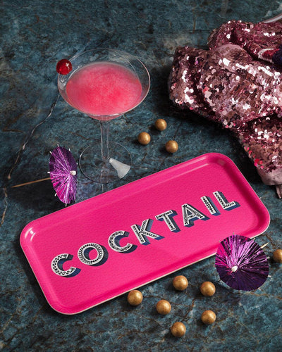 Jamida of Sweden Tablett Cocktail Pink | 32x15 cm