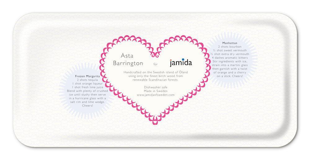 Jamida of Sweden Tablett Cocktail Pink | 32x15 cm