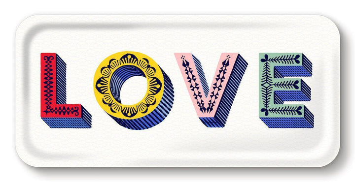 Bunte Jamida of Sweden Tablett LOVE Multicolor für glamouröses Maximalismus Interior