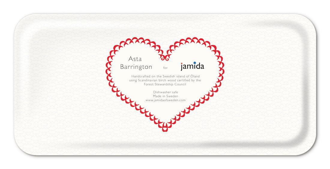 Jamida of Sweden - Tablett LOVE Rot | 32x15 cm - Codeso Living